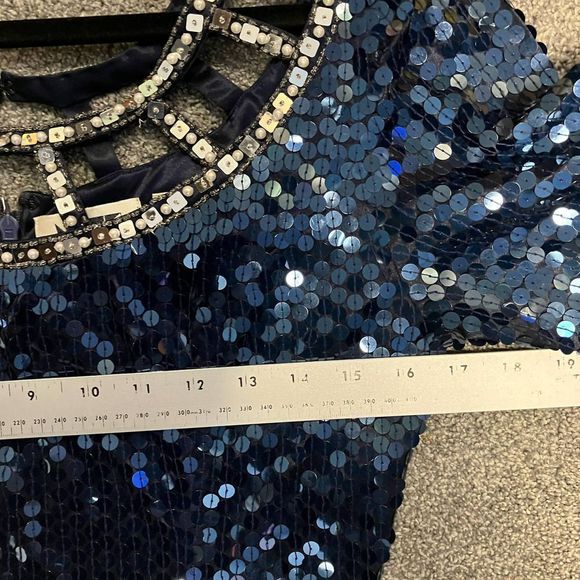 Lime Nite Women's Navy Sequin Dress Size 10 - Picture 9 of 9